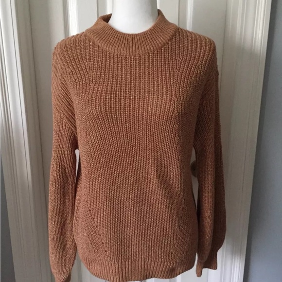 Nwt H& M Copper  Ballpon Sleeve Sweater Size M - Picture 1 of 7